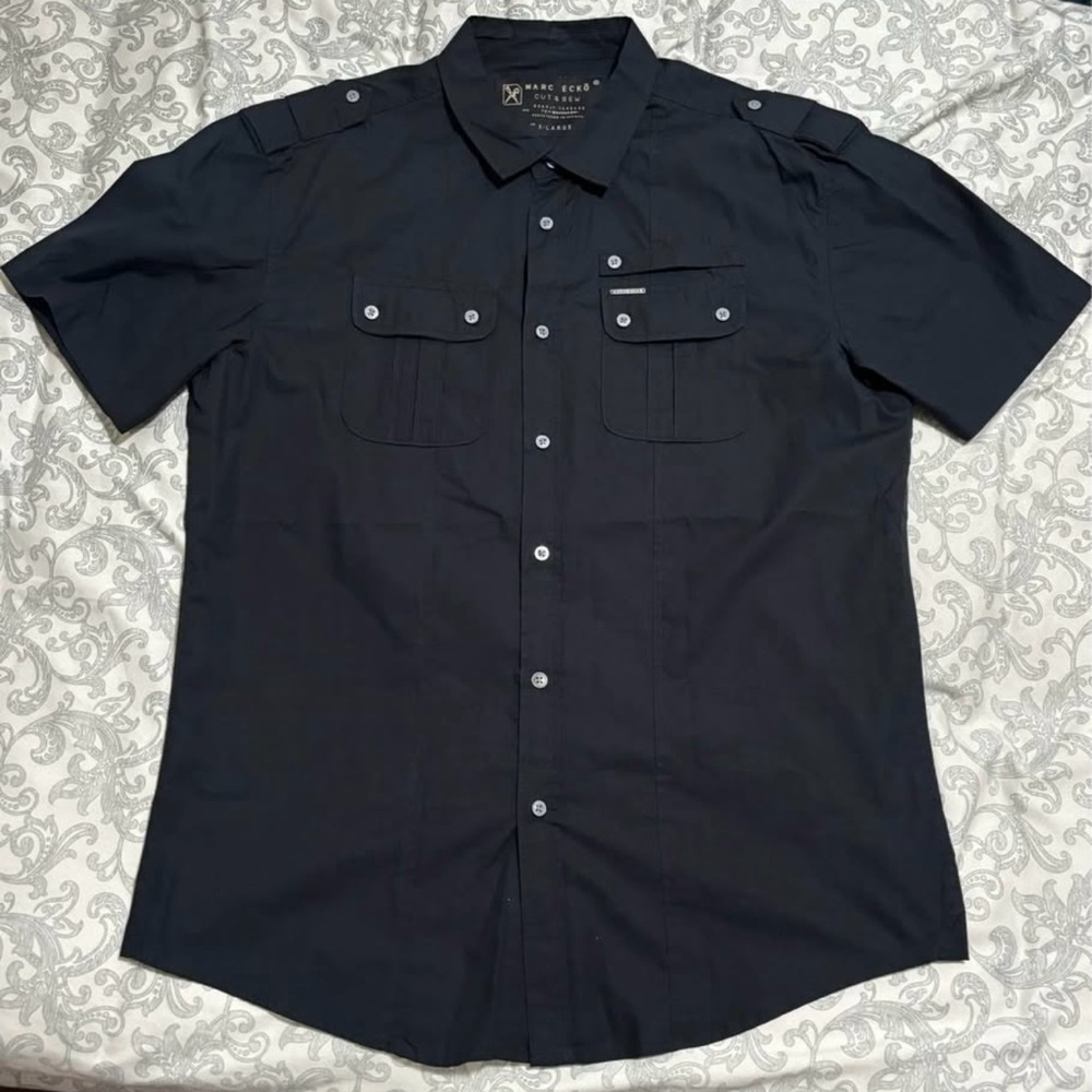 Marc Ecko Black Casual Button Down Shirt